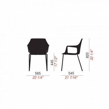4 scaune în aer liber în polipropilenă și metal fabricate în Italia - Carlene
