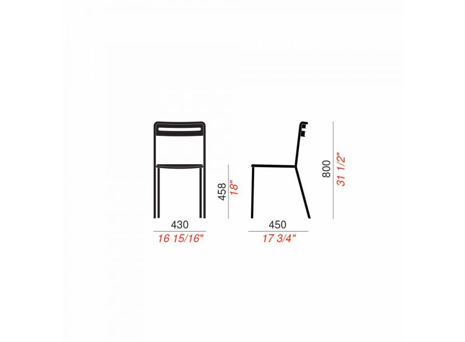 4 scaune în aer liber din metal, stivuibile, realizate în Italia - Yolonda