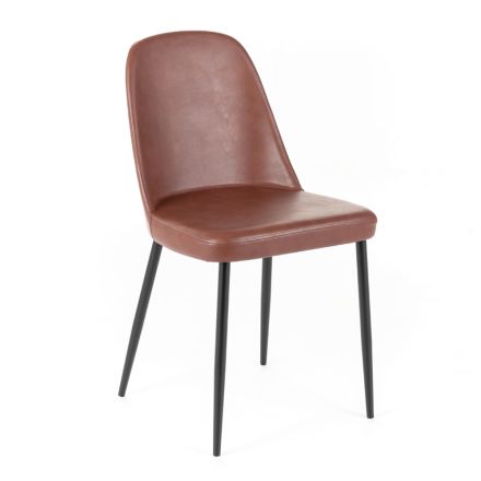 4 scaune de interior la atingere moale de diferite culori și picioare metalice - Hugo Viadurini