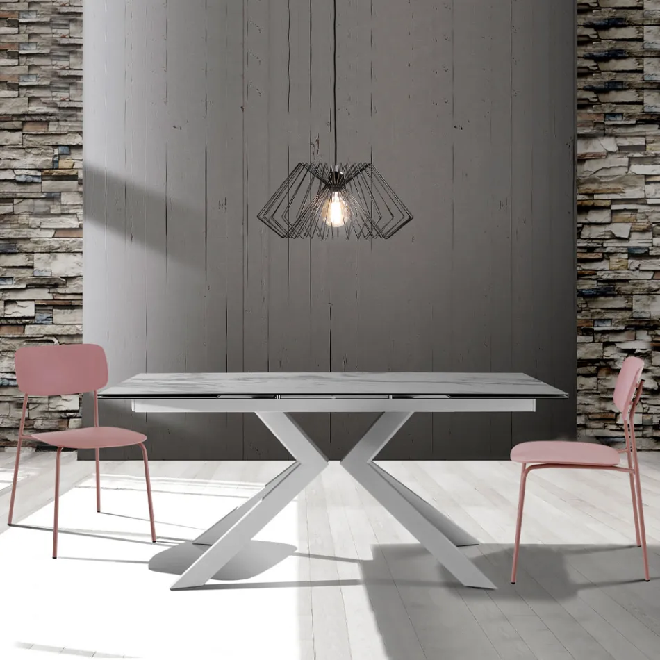 4 Scaune de Sufragerie din Otel si Polipropilena - Aquila Viadurini