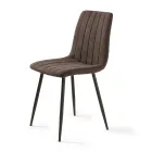 4 scaune de living cu șezut tapițat din material textil în diferite culori - Impeto Viadurini