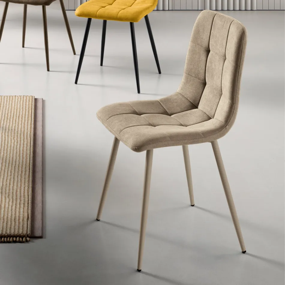 4 scaune de living cu șezut din material textil în diferite culori - Current Viadurini
