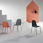 4 scaune de living din polipropilenă cu cadru metalic - Dinamo Viadurini