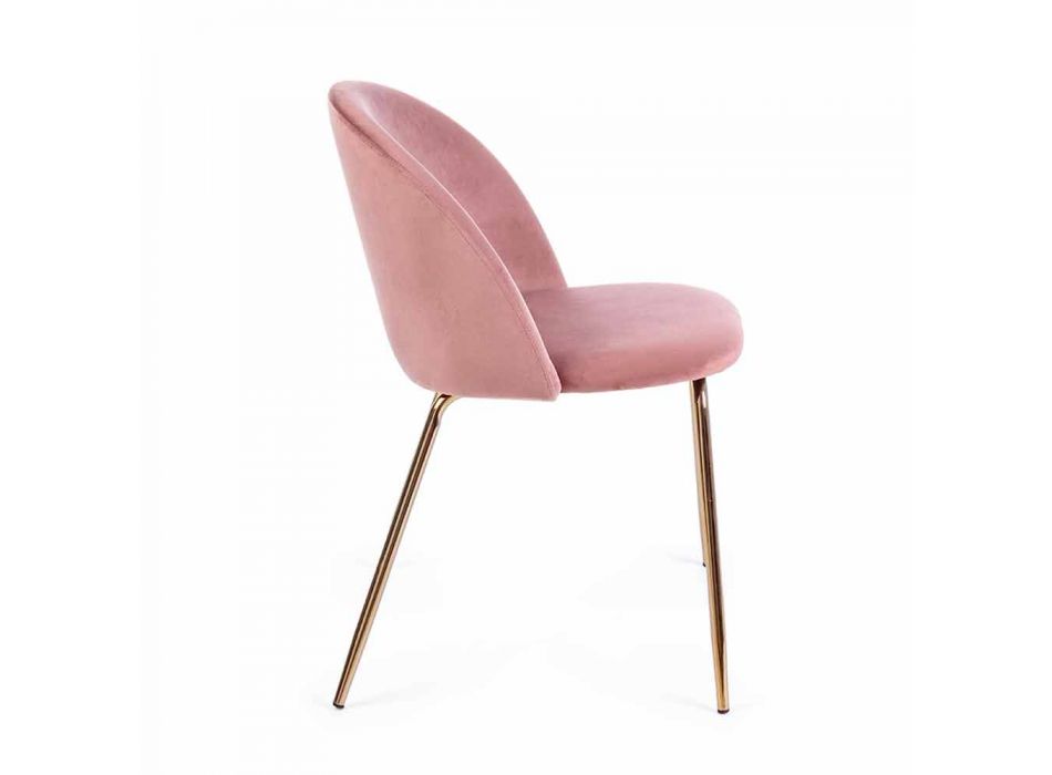 4 scaune de design tapițate în catifea cu structură din oțel Homemotion - Dania Viadurini