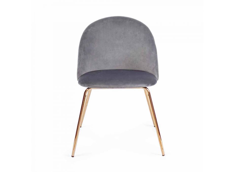 4 scaune de design tapițate în catifea cu structură din oțel Homemotion - Dania