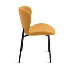 4 scaune tapițate în material textil Bouclè și cadru metalic negru - Tiziana Viadurini