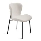 4 scaune tapițate în material textil Bouclè și cadru metalic negru - Tiziana Viadurini