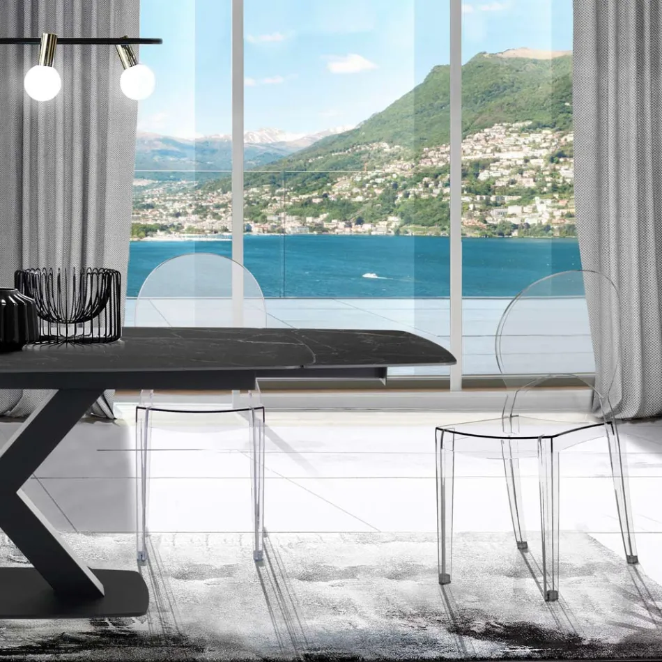 4 scaune stivuibile pentru exterior și interior din policarbonat - cal Viadurini