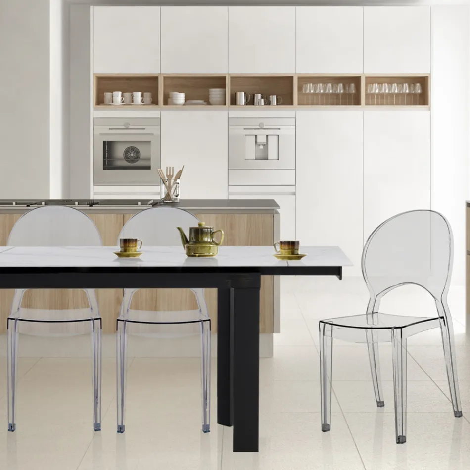 4 scaune stivuibile pentru exterior și interior din policarbonat - cal Viadurini