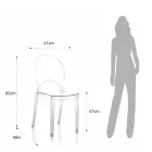 4 scaune stivuibile pentru exterior și interior din policarbonat - cal Viadurini