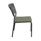 4 scaune de grădină stivuibile din aluminiu și frânghie - Lunaris Viadurini