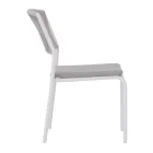 4 scaune de grădină stivuibile din aluminiu și frânghie - Lunaris Viadurini