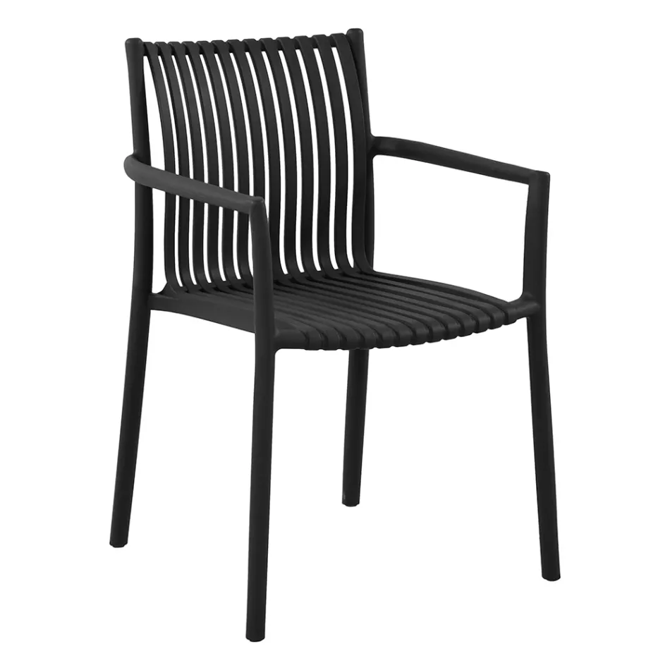 4 scaune de grădină suprapuse din polipropilenă rezistentă la UV - Ondara Viadurini