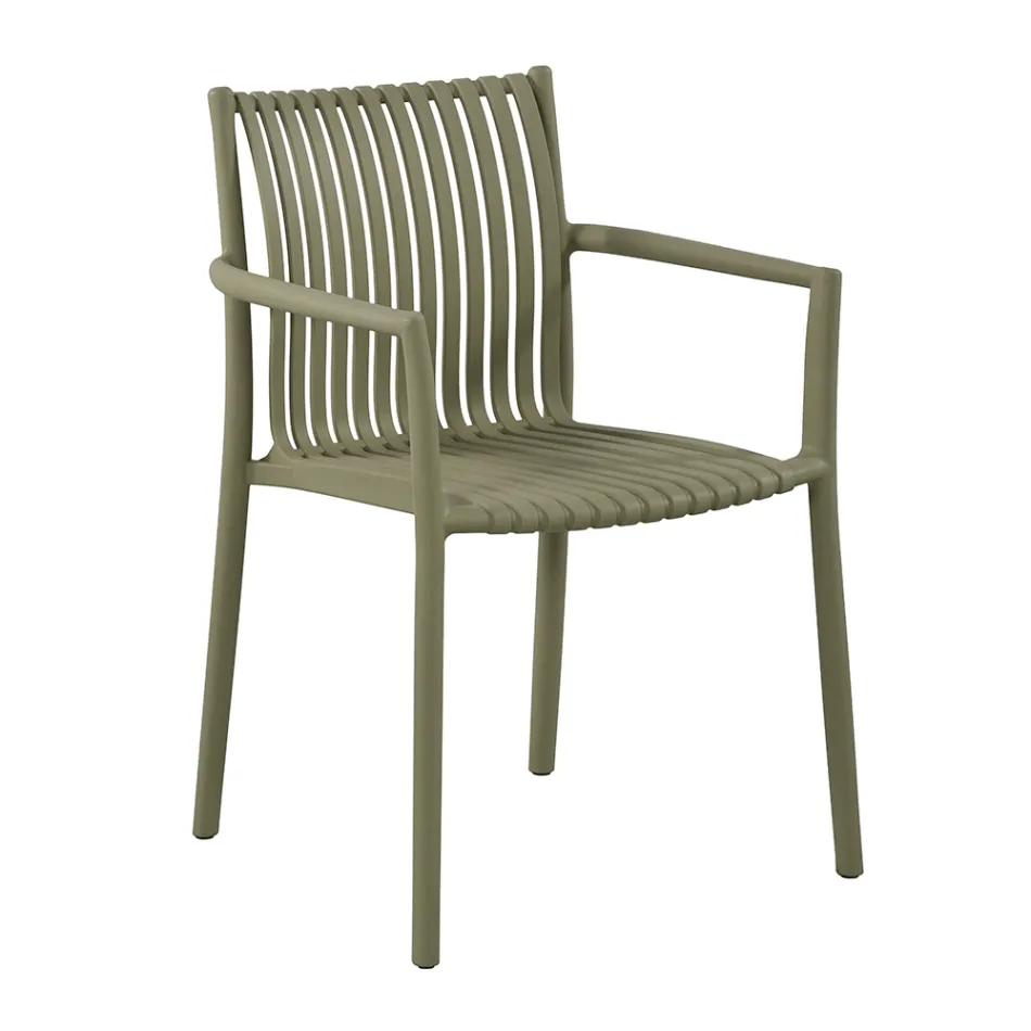 4 scaune de grădină suprapuse din polipropilenă rezistentă la UV - Ondara Viadurini