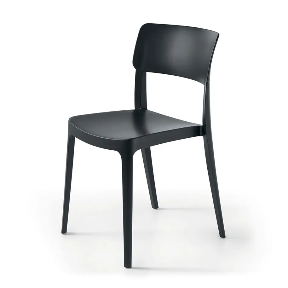 4 scaune de living din polipropilenă suprapuse în diferite culori - Slancio Viadurini