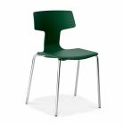4 scaune stivuibile din metal și polipropilenă Fabricate în Italia - Clarinda Viadurini