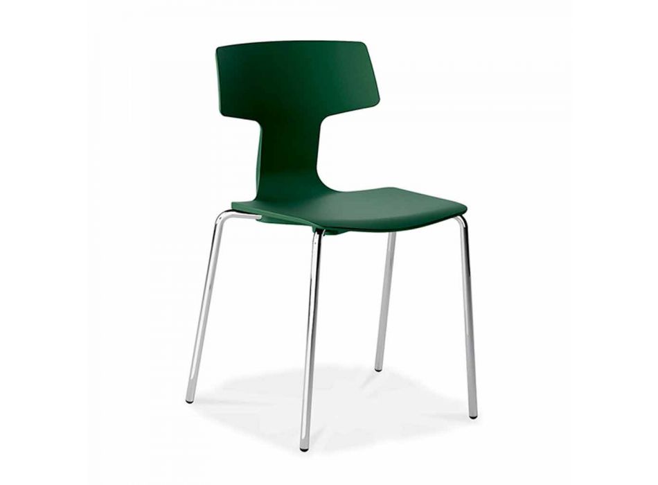 4 scaune stivuibile din metal și polipropilenă Fabricate în Italia - Clarinda