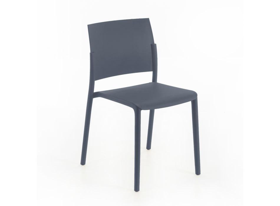 4 scaune stivuibile realizate în întregime din polipropilenă în diferite culori - Mojito Viadurini