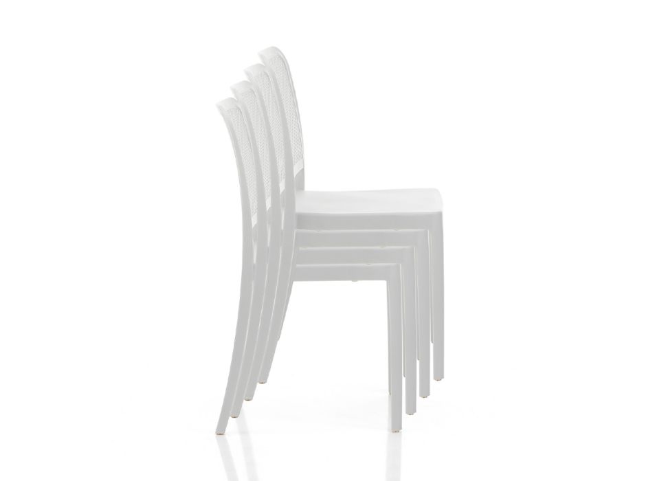 4 scaune stivuibile pentru interior și exterior din polipropilenă - Păun Viadurini