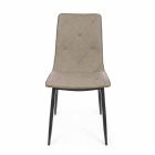 4 scaune moderne acoperite în piele cu bază din oțel Homemotion - Daisa Viadurini
