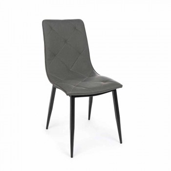 4 scaune moderne acoperite în piele cu bază din oțel Homemotion - Daisa