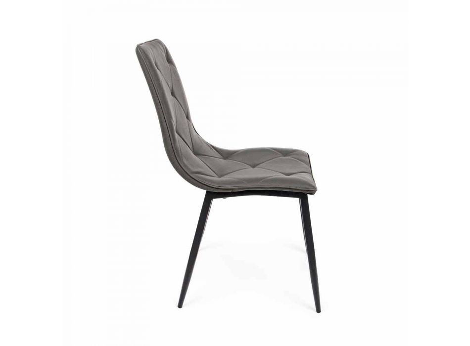 4 scaune moderne acoperite în piele cu bază din oțel Homemotion - Daisa Viadurini