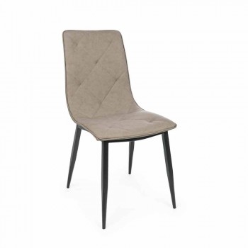 4 scaune moderne acoperite în piele cu bază din oțel Homemotion - Daisa