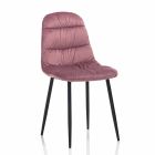 4 scaune de sufragerie în catifea roz, gri sau acamar - Ciga Viadurini