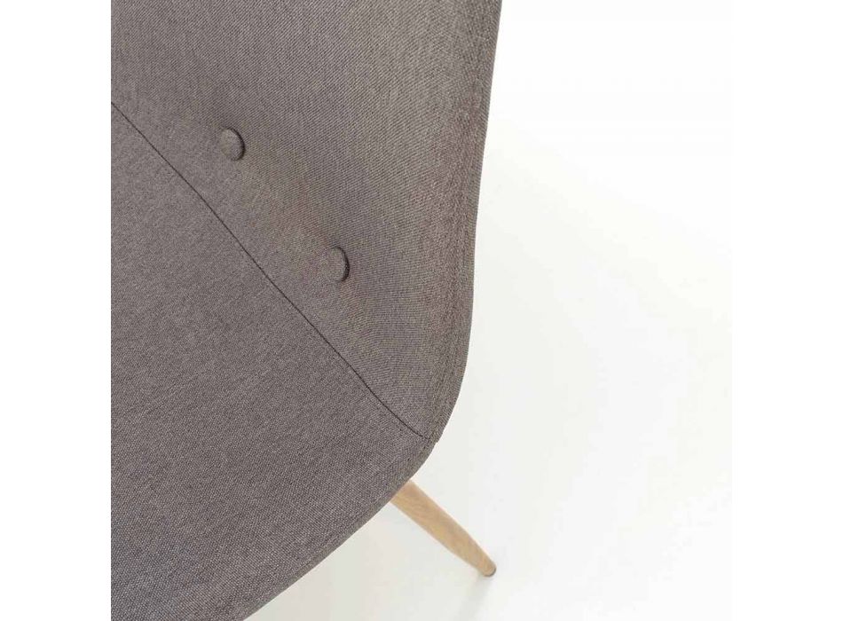 4 scaune de sufragerie cu scaun din țesătură și structură metalică - Pampa Viadurini