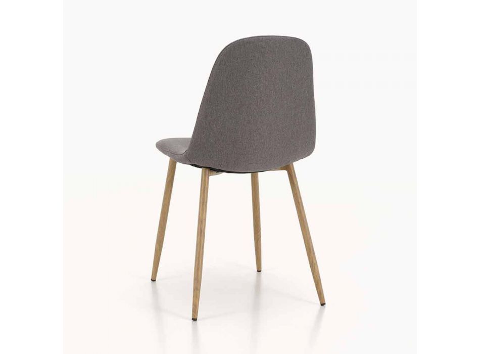 4 scaune de sufragerie cu scaun din țesătură și structură metalică - Pampa Viadurini