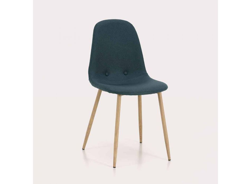 4 scaune de sufragerie cu scaun din țesătură și structură metalică - Pampa