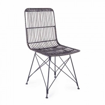 4 scaune de sufragerie din oțel și țesut de Kubu Homemotion - Kendall