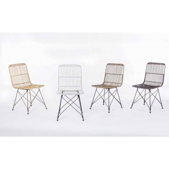 4 scaune de sufragerie din oțel și țesut de Kubu Homemotion - Kendall
