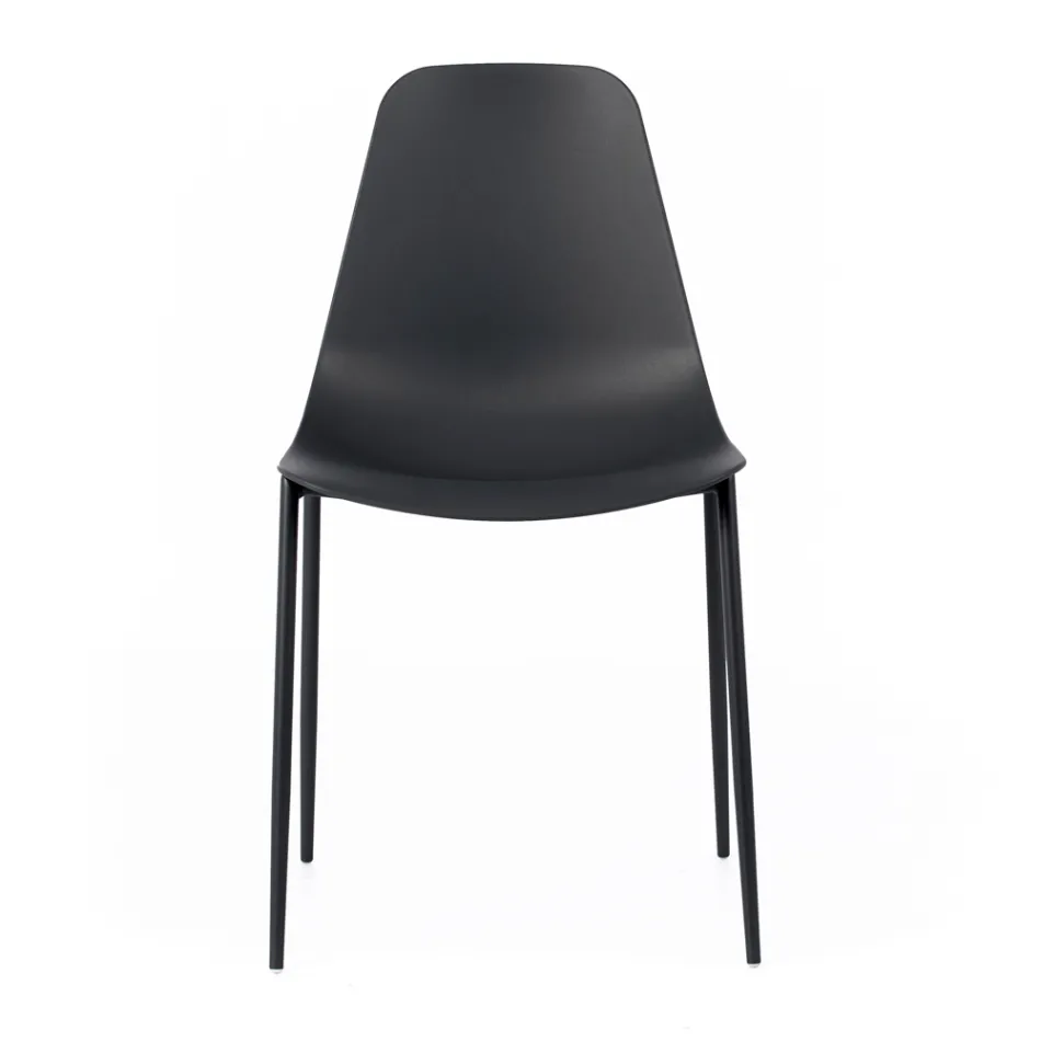 4 Scaune Fabricate cu Sezut din Polipropilena si Picioare metalice - Mary Viadurini