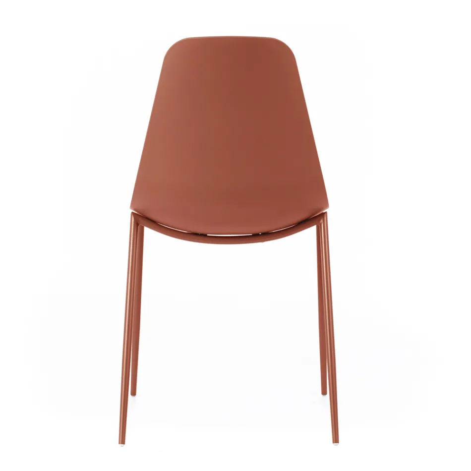 4 Scaune Fabricate cu Sezut din Polipropilena si Picioare metalice - Mary Viadurini