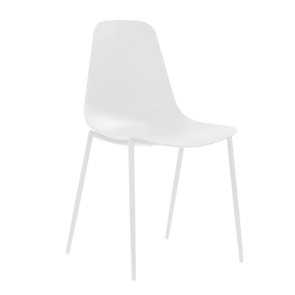 4 Scaune Fabricate cu Sezut din Polipropilena si Picioare metalice - Mary Viadurini