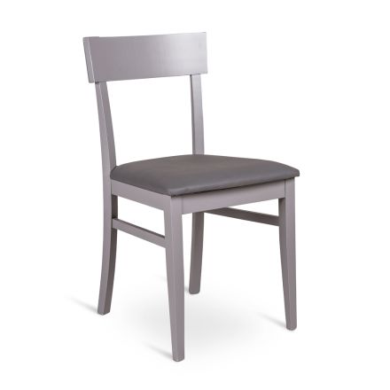 4 scaune realizate cu scaun, structură și picioare din piele artificială din lemn lăcuit - Taikiri Viadurini