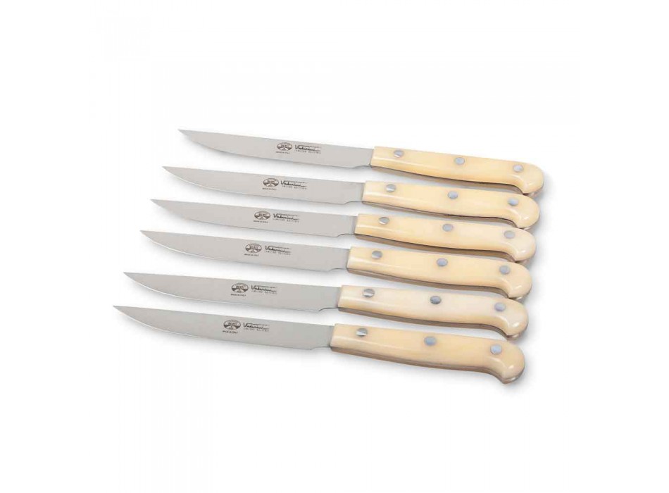 6 cuțite de masă Berti din oțel inoxidabil exclusiv pentru Viadurini - Annico Viadurini