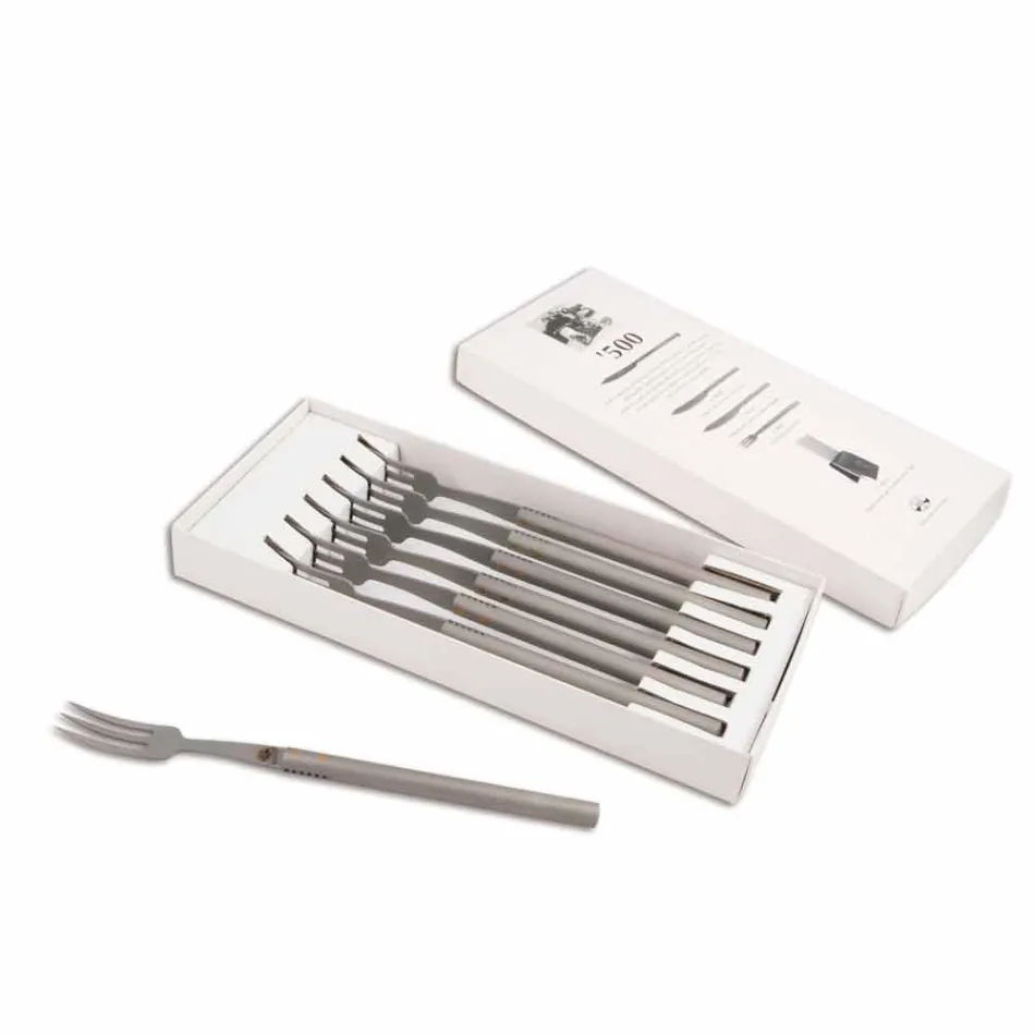 6 furci de masă Berti din oțel inoxidabil 500 exclusiv pentru Viadurini - Edolo Viadurini