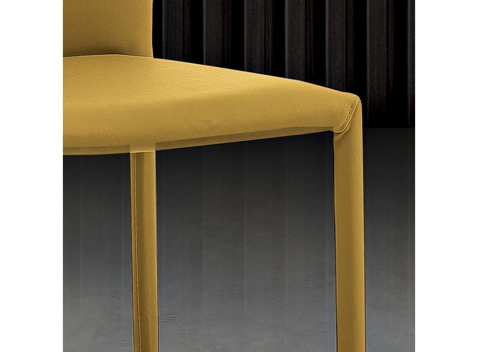 6 scaune stivuibile în piele ecologică colorată Design modern pentru camera de zi - Merida Viadurini