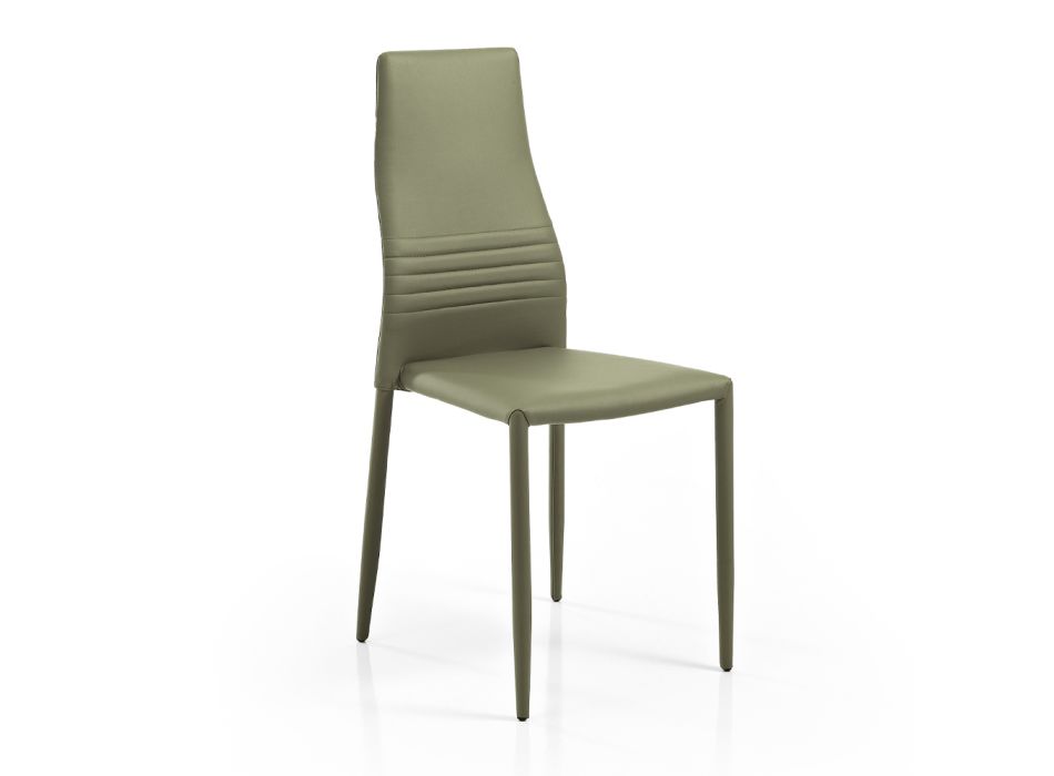 6 scaune stivuibile din piele artificială colorată cu design modern pentru camera de zi - Merida Viadurini