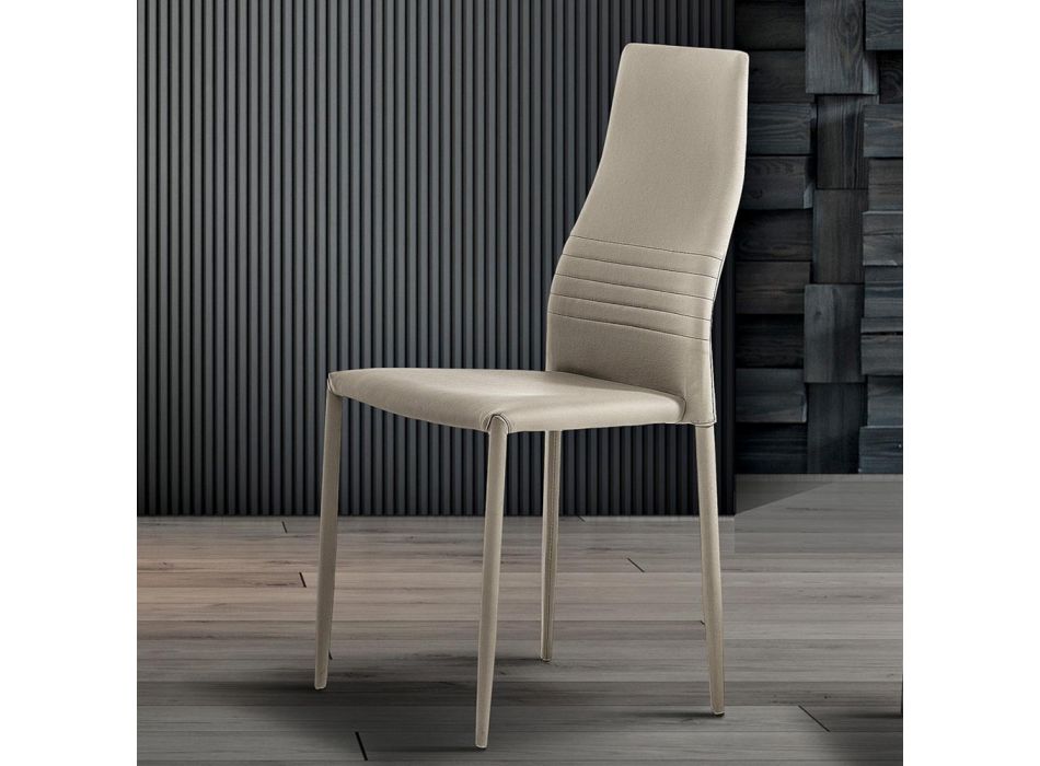 6 scaune stivuibile din piele artificială colorată cu design modern pentru camera de zi - Merida Viadurini