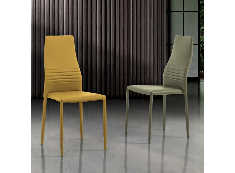 6 scaune stivuibile în piele ecologică colorată Design modern pentru camera de zi - Merida