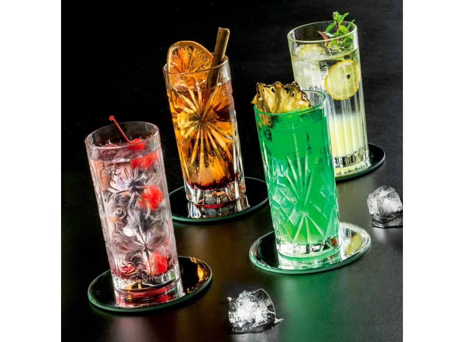 8 pahare înalte Highball Tumbler pentru cocktail în cristal ecologic - Malgioglio