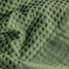 Halat de baie din fagure din bumbac cu glugă și volan de in - Plusos Viadurini