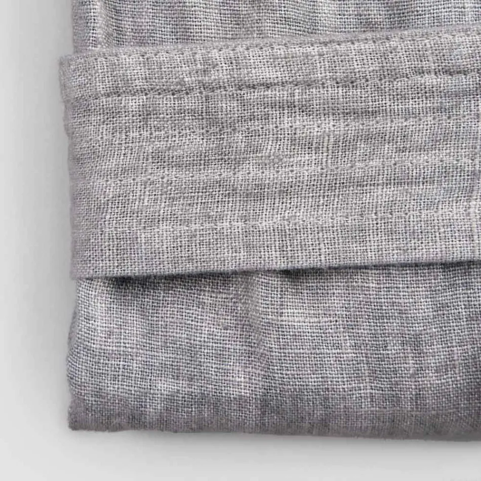 Halat de baie din in grele de lux cu glugă Made in Italy - Palace Viadurini