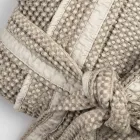 Halat de baie Kimono de lux din In si Bumbac, 2 Finisaje Made in Italy - Kleone Viadurini