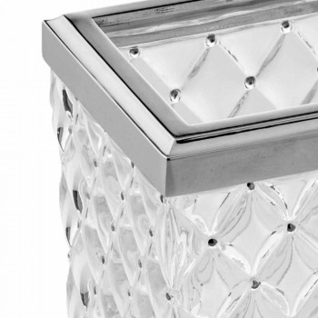 Accesorii pentru baie de sine stătătoare în cristal și metal Capitonnè - argint
