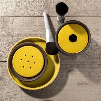 Accesorii de baie din argilă refractară galbenă Made in Italy - Antonella