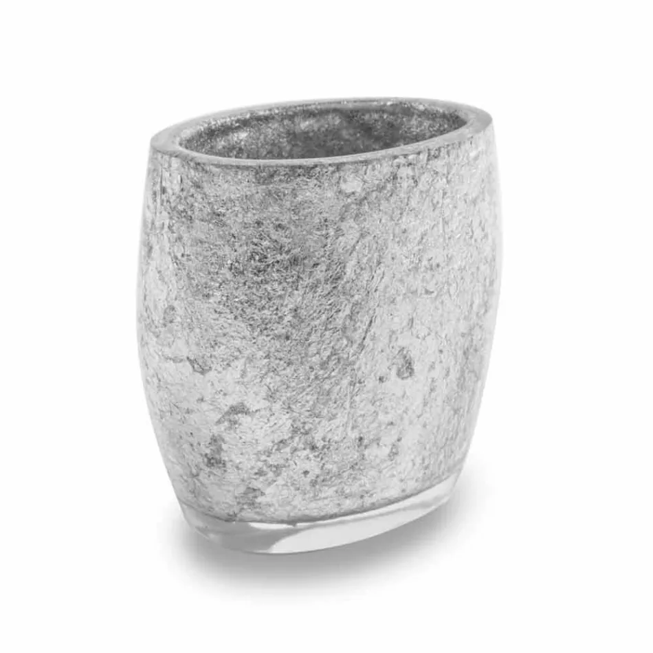 Accesorii de baie în rășină acoperite cu frunze de argint - argentinian Viadurini